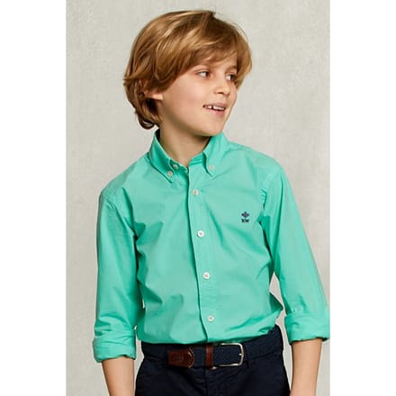 River Woods Custom Fit Poplin Shirt Ginfizz Green Größe: 08 | Hemden Outlet | kids | Grün