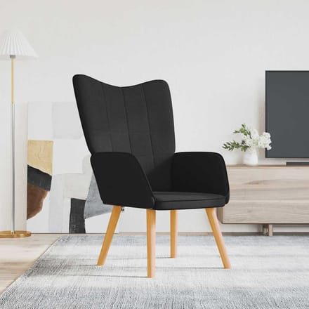 vidaXL - Relaxstoel - stof - zwart