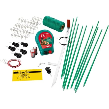 Kit voor elektrische afrastering op batterijen Kerbl Hobbyset B40