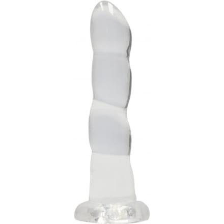RealRock by Shots Niet-realistische dildo met zuignap - 7 / 17 cm - Transparant