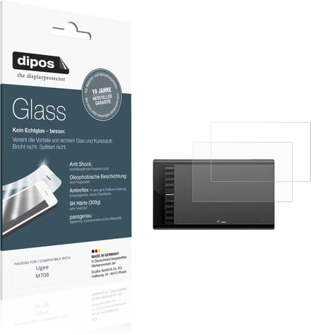 dipos – 2x Matte Pantserfolie geschikt voor Ugee M708 | 9H Screenprotector