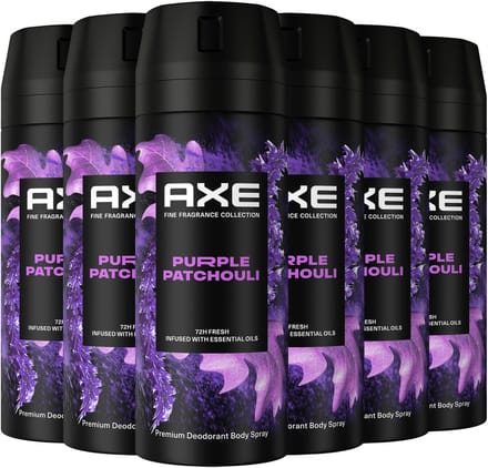 AXE - Premium Deodorant Bodyspray - Fine Fragrance Collection - Purple Patchouli - 6 x 150 ml