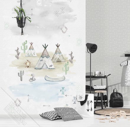 INGK Kinderbehang - Tipi Time Grey