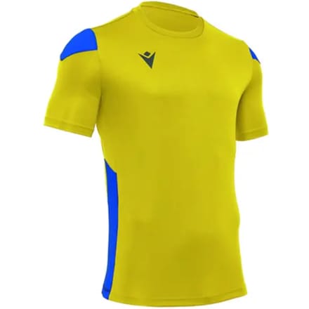 Macron Polis Shirt Korte Mouw Heren - Geel / Royal | Maat: L