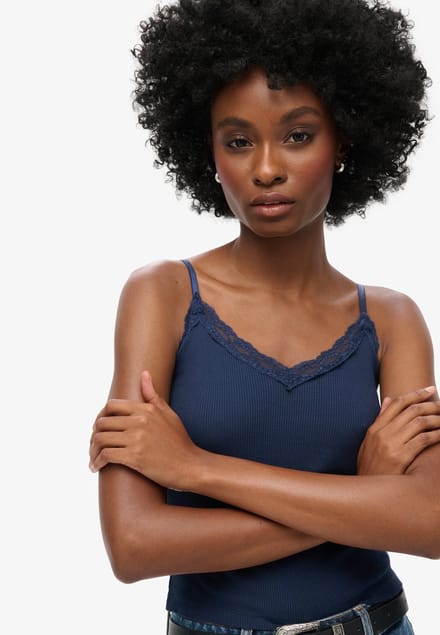 Superdry - Essential camitopje met kanten boord - Dames - Vesten