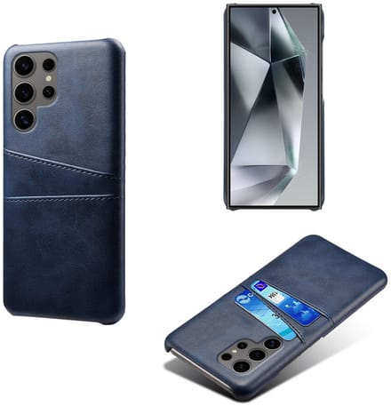 Backcover met Opbergvakjes + Glas Screenprotector voor Galaxy S25 Ultra _ Blauw