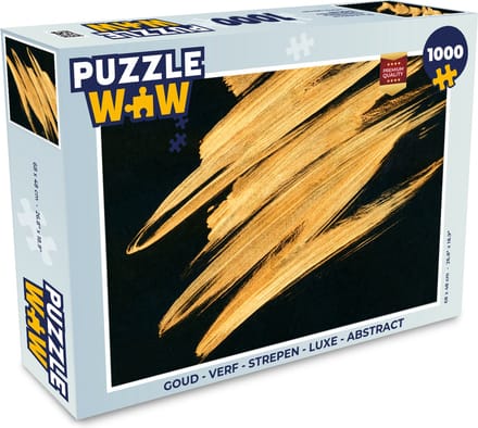 Puzzel Goud - Verf - Strepen - Luxe - Abstract - Legpuzzel - Puzzel 1000 stukjes volwassenen