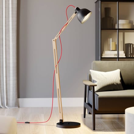 Lamkur Vloerlamp Skansen, verstelbaar, zwart