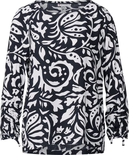 Street One Roundneck Dames Blouse - deep blue - Maat 38