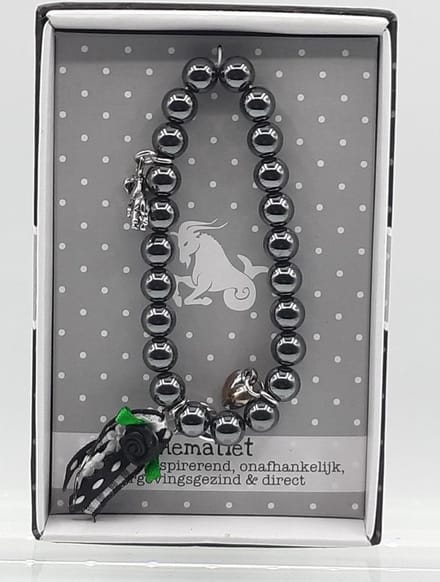Kralen armbandje met Hematiet edelsteen - geboortesteen Ram