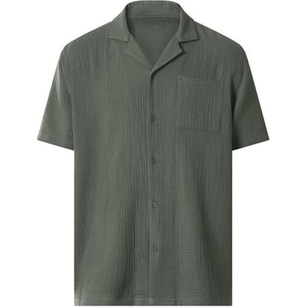 ESMARA MEN Heren mousseline overhemd (Groen, XL)