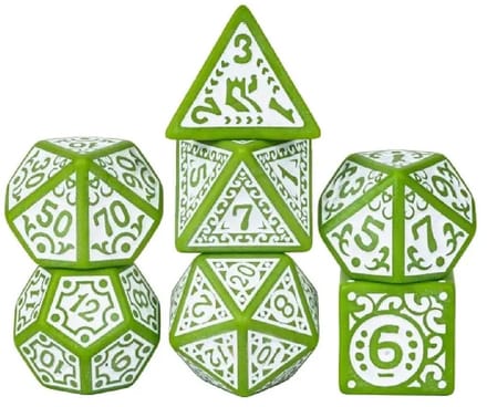Lapi Toys - Dnd dobbelstenen - DnD dice set - Incl. dice bag - Acryl - Groen