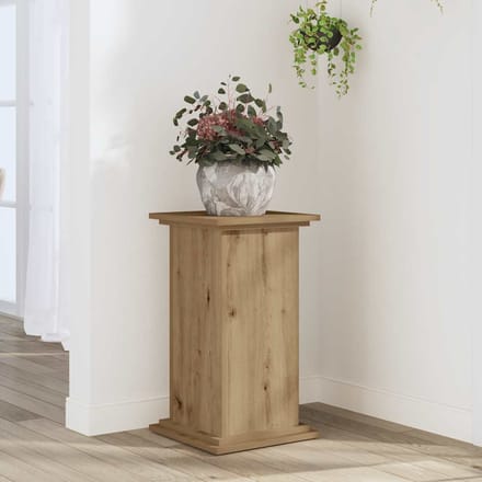 vidaXL - Plantenstandaard - 33x33x60 - cm - bewerkt - hout - artisanaal - eiken