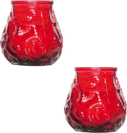 Cosy & Trendy mini lowboy tafelkaars - 2x - rood - 17 Branduren - 7 cm