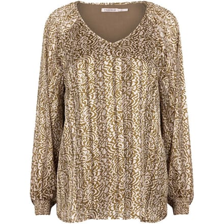 EsQualo Blouse Smocking Dimension Print Print Größe: 36 | Longsleeves Outlet | Damen