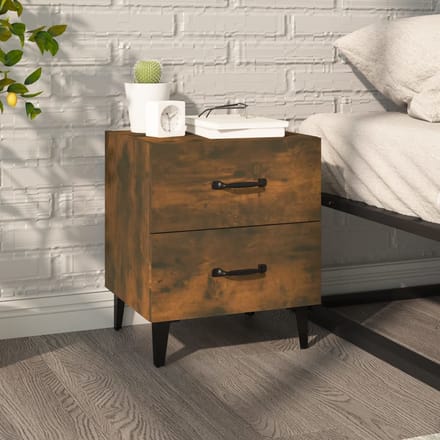 vidaXL - Nachtkastje - 40x35x47,5 - cm - gerookt - eikenkleurig