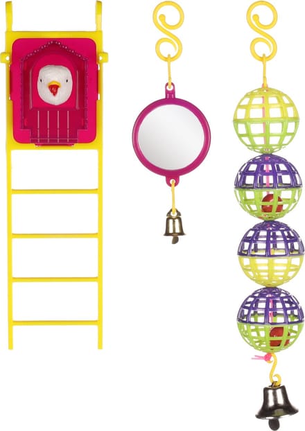 Flamingo Vogelspeelgoed kooihanger - Willekeurig - 8 - 20 cm