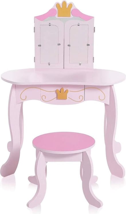 MKSS® Make up Tafel voor Meisjes - Kaptafel - Make up Tafel met Spiegel - Roze