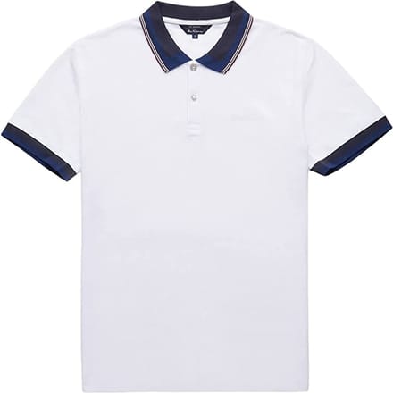 Ben Sherman Klassieke Gestreepte Kraag Heren Wit Poloshirt