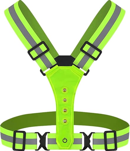 Scoby - Hardloopvest - Hardloopverlichting - Rode Verlichting - Veiligheid - Accessoires - LED - Running Vest - Geel