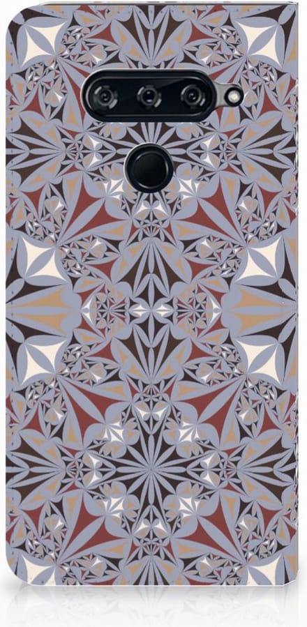 Standcase Hoesje voor LG V40 Thinq Standcase Flower Tiles