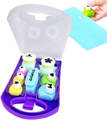Papier Vormsnijder - Knutsel Perforator - Creatief Knutselen - Duurzaam ABS Materiaal - 8 Stuks Set - Paars