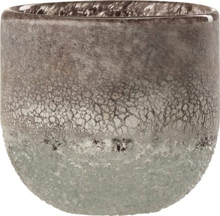 J-Line theelichthouder Scavo - glas - grijs - small