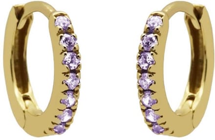 Karma Oorringen Plain Hoops Round Lavender 13 mm Goud