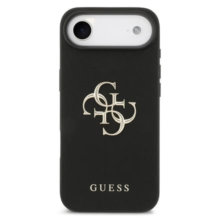 Guess Back Cover voor iPhone 17 Air - Zwart - Slanke pasvorm - Verhoogde randen - Griptextuur