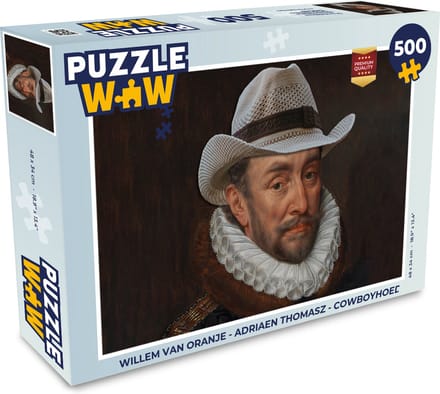Puzzel Willem van Oranje - Adriaen Thomasz - Cowboyhoed - Legpuzzel - Puzzel 500 stukjes
