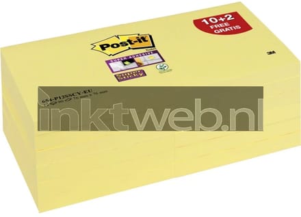 3M Post-it 654 76x76mm 12 pack geel (Origineel)