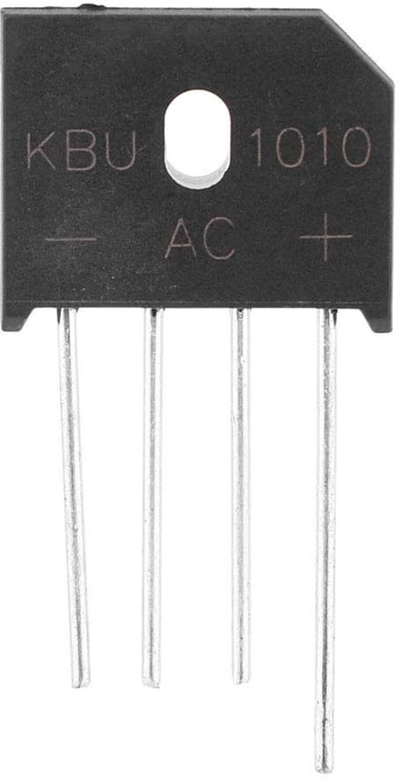 Diodebrug Gelijkrichter - Voedingscomponent Wisselstroom - Elektronische Schakelingen - Goede Temperatuurcapaciteit - SIP4 Pakket