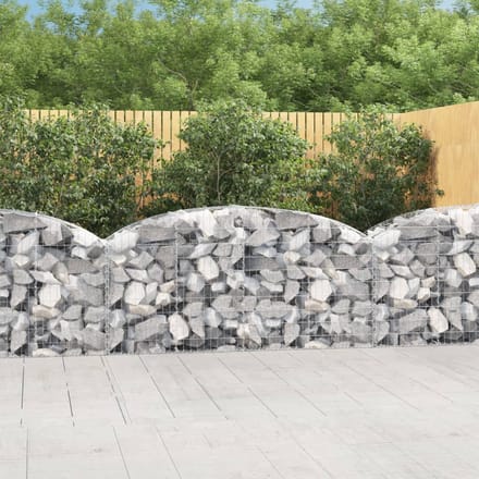 vidaXL - Schanskorf - gewelfd - 200x50x80/100 - cm - gegalvaniseerd - ijzer