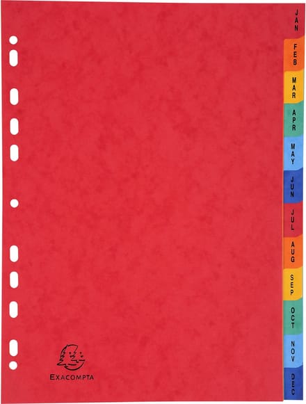 Exacompta 5x Tabbladen A4 Jan-Dec - Geassorteerd - 3109Z