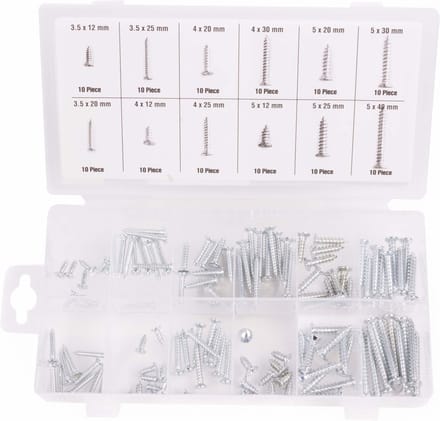 Benson Houtschroeven set - 120 delig - PH-kruiskop - Diverse maten - Assortimentsdoos