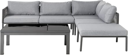 FORANO - Loungeset voor 6 - Lichtgrijs - Aluminium