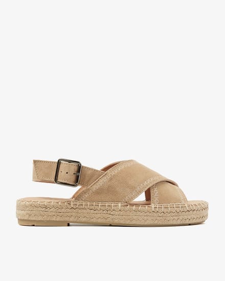 VIA VAI Mondi Sun Espadrilles Dames - Suède - Beige - Maat 41