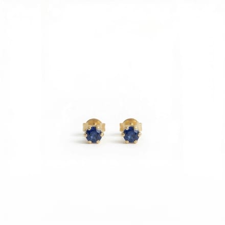 Oorknopjes Geboortesteen September Saffier Goud | cadeau dames