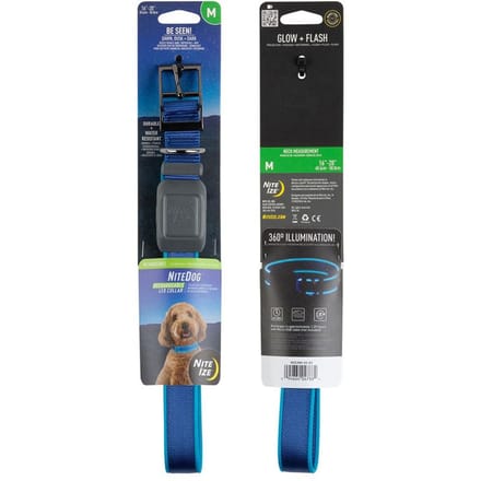 Nite Ize NITEDOG Herlaadbare Led halsband voor een Hond Blauw Medium 16"- 20" | 40.6cm - 50.8cm