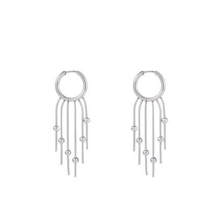 Go Dutch Label Oorhangers snake ball ring Zilver