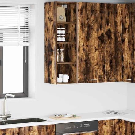 vidaXL - Hangkast - Rook - Eiken - 30 - x - 29,5 - x - 100 - cm - Bewerkt - hout