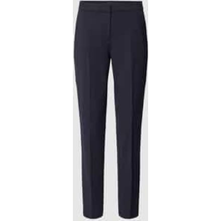 Slim fit stoffen broek van viscosemix met logo-applicatie