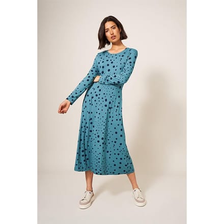 White Stuff Madeline Eco Vero Jersey Dre Teal Größe: 12 REGULAR | Midikleider Outlet | Damen | Cyan