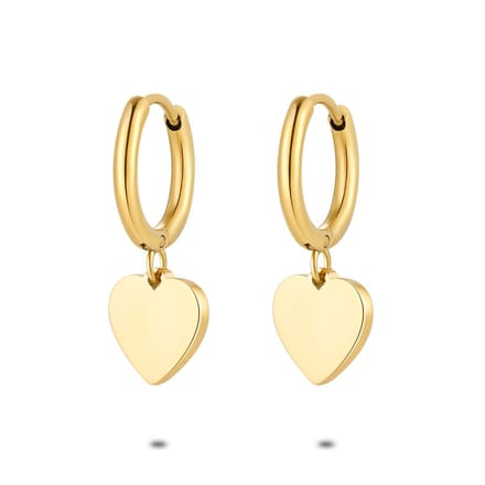 Twice As Nice Oorbellen in goudkleurig edelstaal, ooring, hart