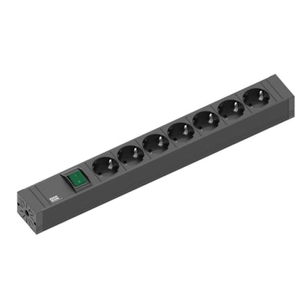 Bachmann 420.0014, 2 m, Binnen, Zwart, 7 AC-uitgang(en), 16 A, 438 mm
