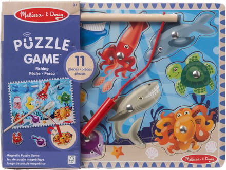 Melissa & Doug Fishing Magnetic Puzzle Game 10 Pcs Hout