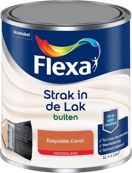 Flexa - Strak In De Lak Buitenlak Hoogglans - Exquisite Coral - Mengverf - 1 L