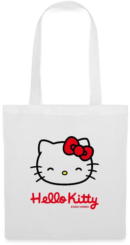 Hello Kitty Lacht Met Hello Kitty-Letters Tas Van Stof Schoudertas