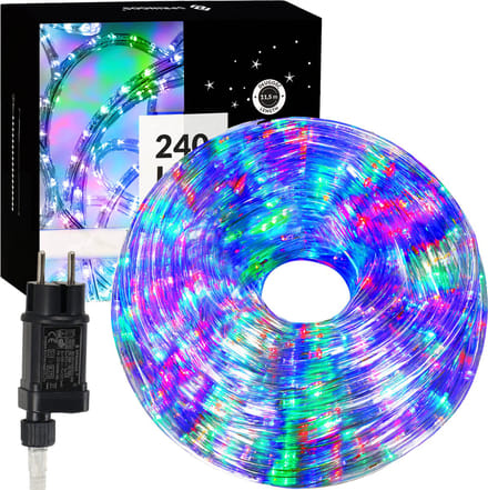 Springos Lichtslang - Lichtsnoer Binnen en Buiten - 10 m - Multicolor - 240 LED