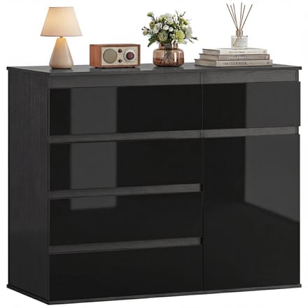 HOMCOM Dressoir-Spaanplaat, MDF-100L x 40B x 80H cm-Zwart